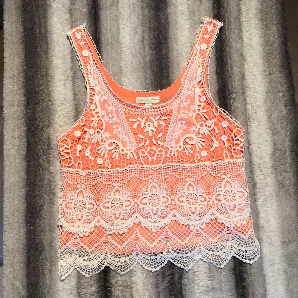 Urban Outfitters neon lace tank top